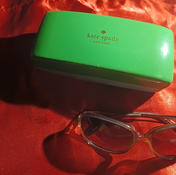Rare Kate Spade Evette Square Frames Sunglasses & hard green blue eyes case - Picture 2 of 12